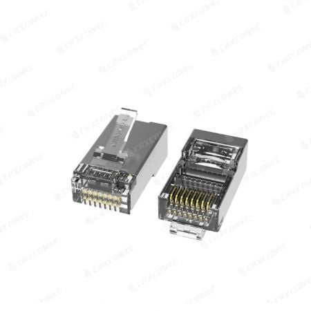 Conector Ethernet modular RJ45 STP Cat.5E con 2 cuchillas de contacto